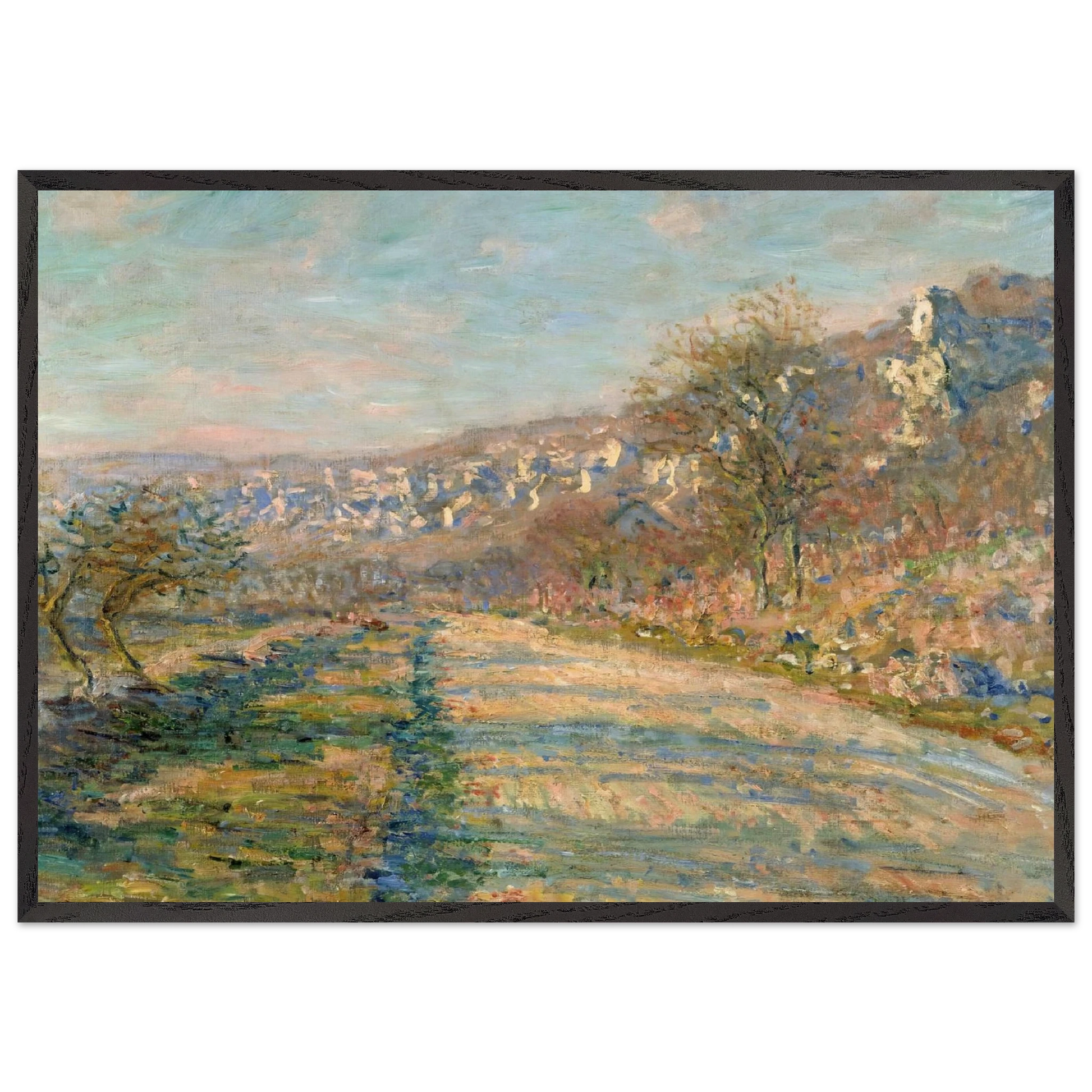 Road of La Roche-Guyon - claude monet Framed Art Print – Black Wooden Frame - Default Title - -Framed Art Print