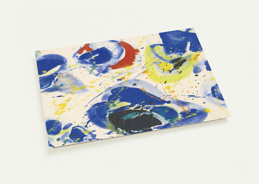 Blue With Red, Yellow and Orange By Sam Francis Pack of 10 Post Cards | Sam Francis Post Cards | A6 (10.5 x 14.8 cm) - 4.1 x 5.8 inches