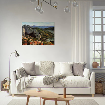 Rocks at L'Estaque - Paul Cézanne Brushed Aluminum Print - 70x100 cm / 28x40 inches | Paul Cézanne Aluminum Print | Paul Cézanne Prints