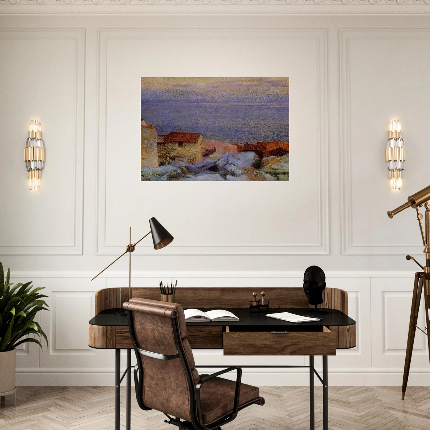 Coastal Landscape - Henri-Edmond Cross Brushed Aluminum Print - 70x100 cm / 28x40 inches | Henri-Edmond Cross Aluminum Print | Henri-Edmond Cross Prints