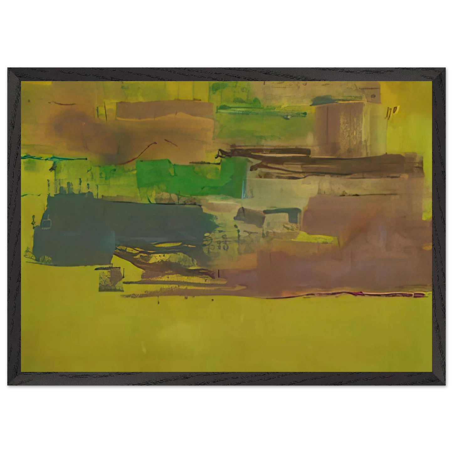 Helen Frankenthaler - August Deep - 1978 Wall art - 30x30 cm / 12x12 inches - Premium Wooden Framed Poster With Fine Art Paper - White frame