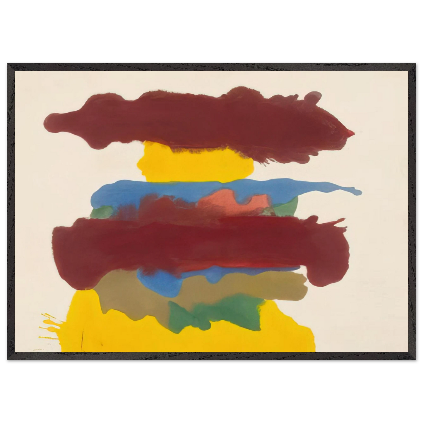 Helen Frankenthaler - Weather Change - 1963 Wall art - 21x29.7 cm / 8x12" - Premium Wooden Framed Poster With Fine Art Paper - Wood frame