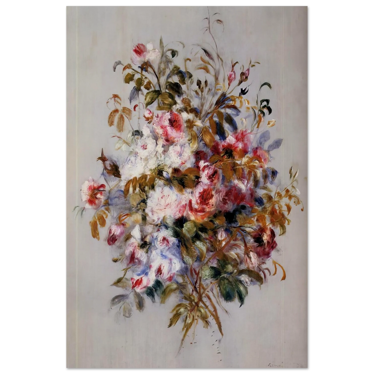 A Bouquet of Roses - Pierre-Auguste Renoir Art Prints - 100x150 cm / 40x60″ inches | Pierre-Auguste Renoir Poster | Pierre-Auguste Renoir Prints