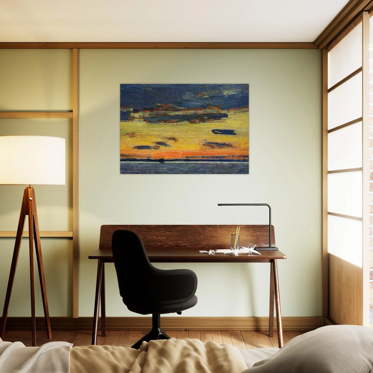 Sunset on the Sea - Childe Hassam Brushed Aluminum Print - 70x100 cm / 28x40 inches | Childe Hassam Aluminum Print | Childe Hassam Prints