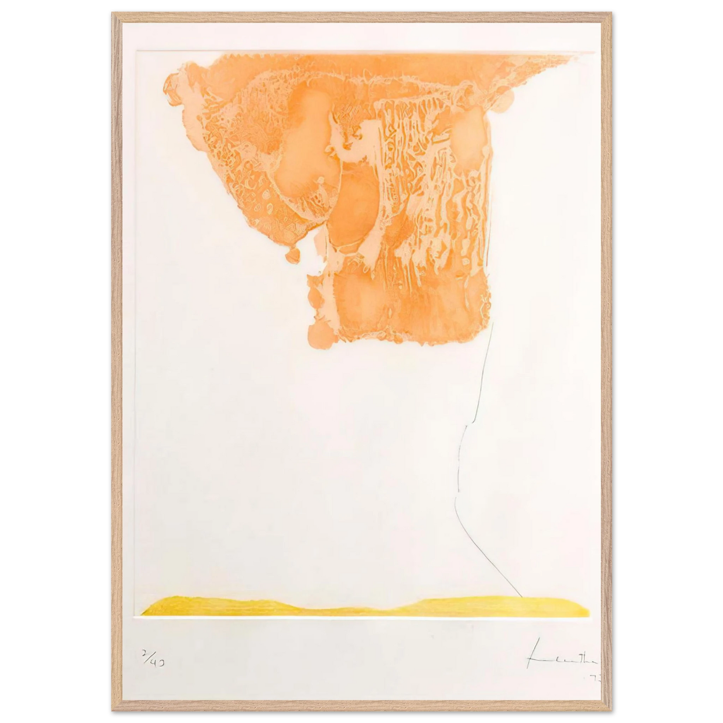 Helen Frankenthaler - Pranzo Italiano - 1973 Wall art - 70x100 cm / 28x40 inches - Premium Wooden Framed Poster With Fine Art Paper - White frame