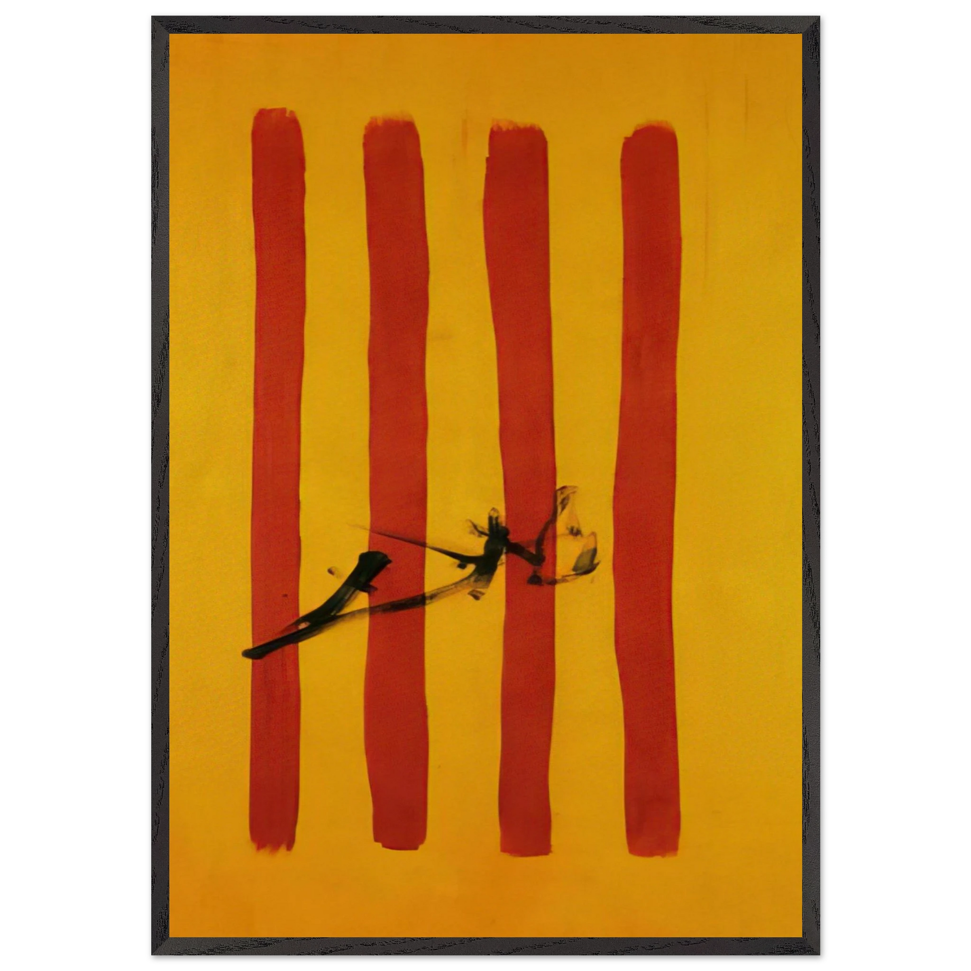 THE DALINIAN SENYERA CATALONIAN NATIONAL FLAG - Salvador Dali Framed Art Print – Black Wooden Frame - Default Title - -Framed Art Print