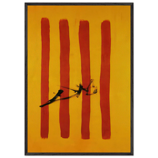 THE DALINIAN SENYERA CATALONIAN NATIONAL FLAG - Salvador Dali Framed Art Print – Black Wooden Frame - Default Title - -Framed Art Print