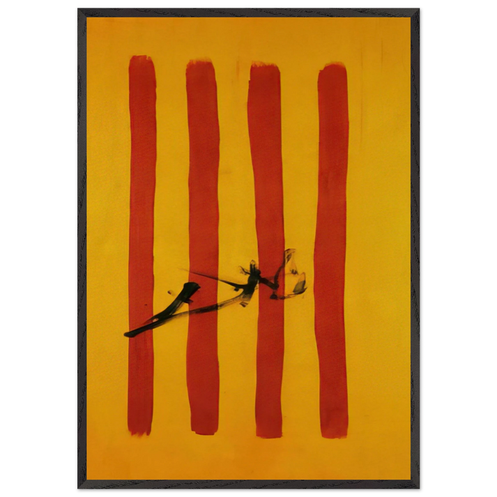 THE DALINIAN SENYERA CATALONIAN NATIONAL FLAG - Salvador Dali 70x100 cm / 28x40 inches Framed Art Print – Black Wooden Frame