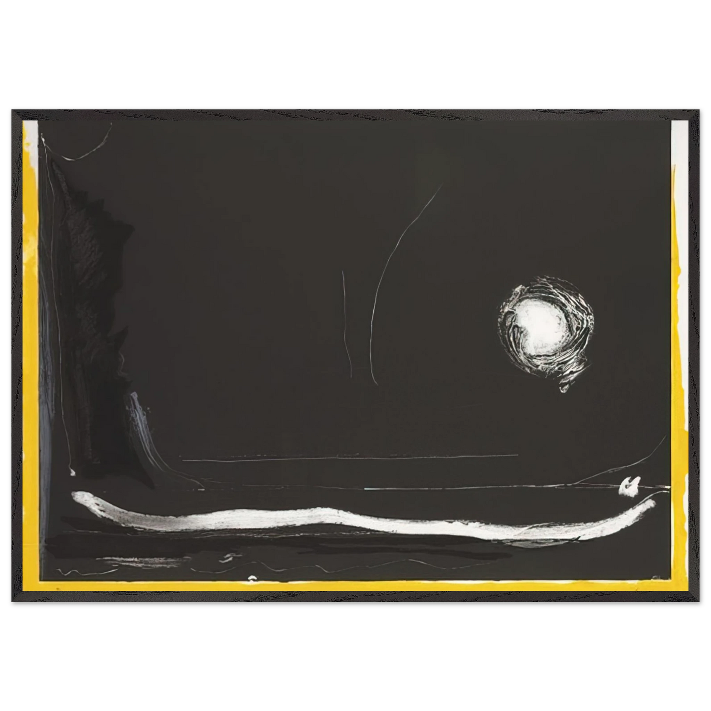 Helen Frankenthaler - Yellow Jack - 1985 Wall art - 40x50 cm / 16x20 Inches - Premium Wooden Framed Poster With Fine Art Paper - Black frame