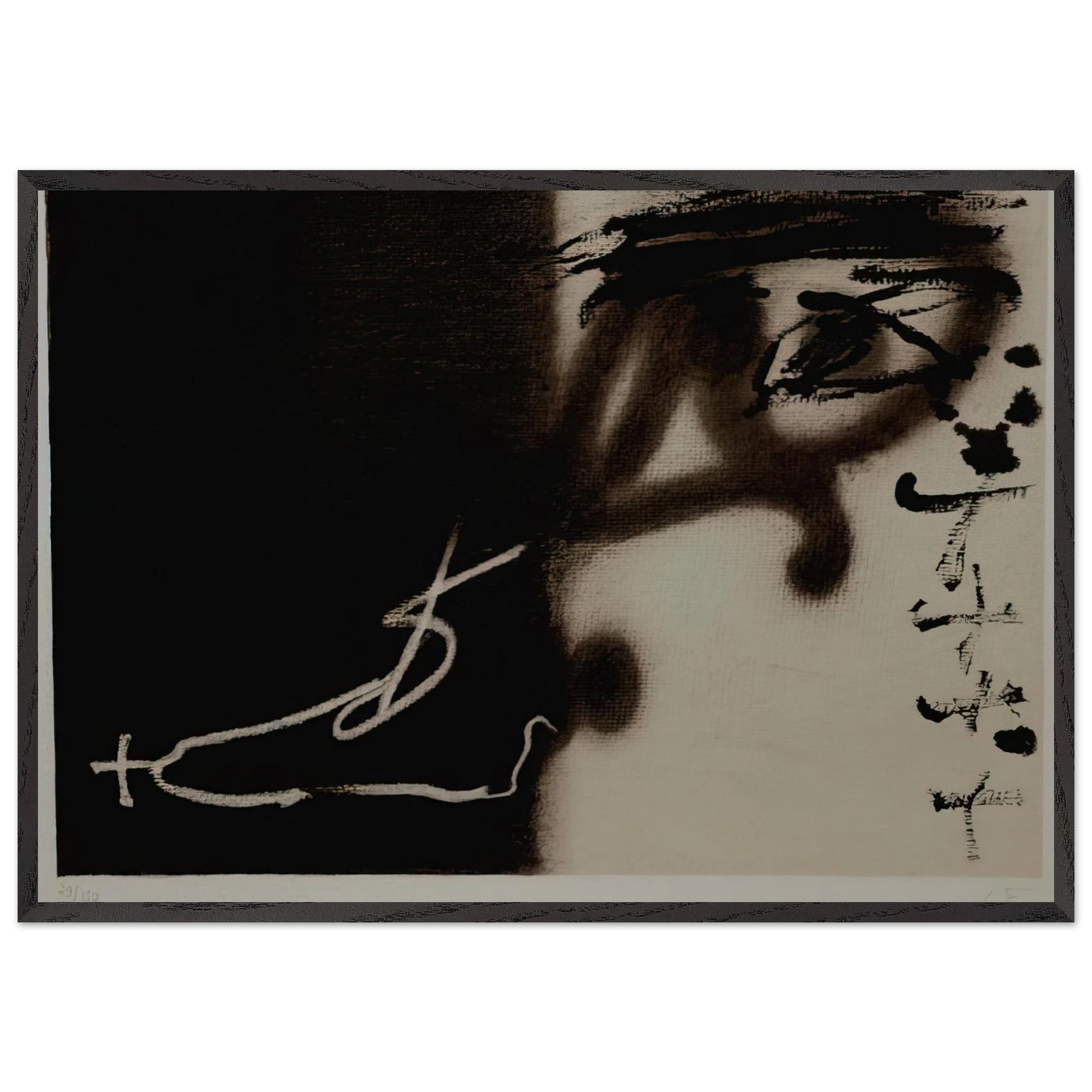 DIVIS 1983 - Antoni Tapies Framed Art Print – Black Wooden Frame - Default Title - -Framed Art Print