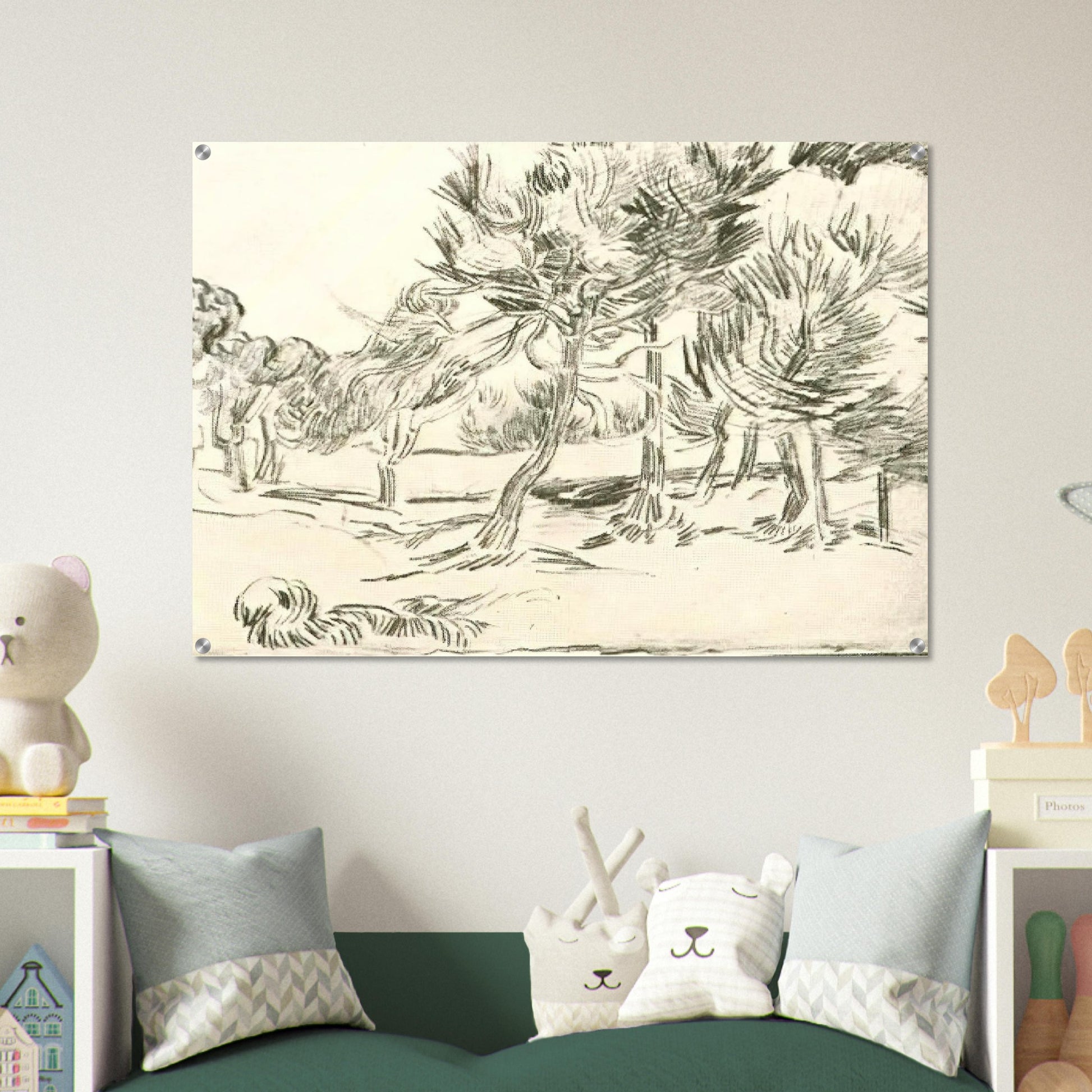 A Group of Pine Trees - Vincent van Gogh Acrylic Print - 70x100 cm / 28x40″ inches