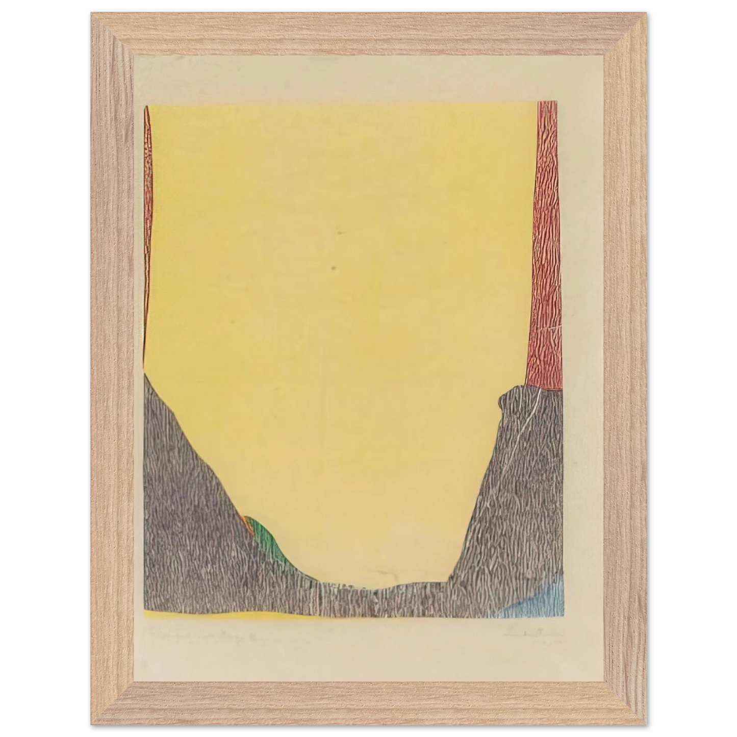 Helen Frankenthaler - East and Beyond - 1973 Wall art - 28x43  cm / XL (11x17 inches) - Premium Wooden Framed Poster With Fine Art Paper - Black frame