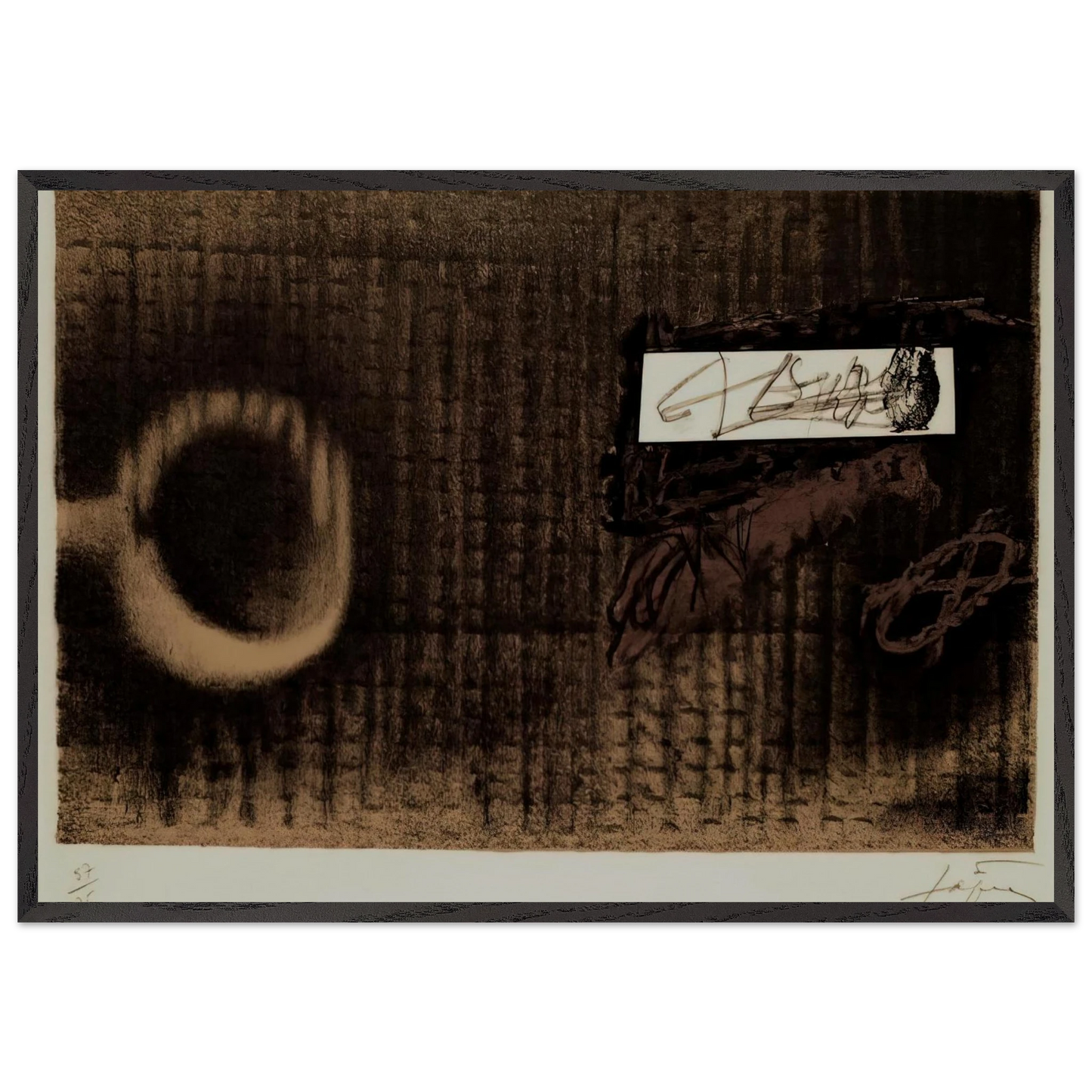 ETIQUETTE 1979 - Antoni Tapies Framed Art Print – Black Wooden Frame - Default Title - -Framed Art Print