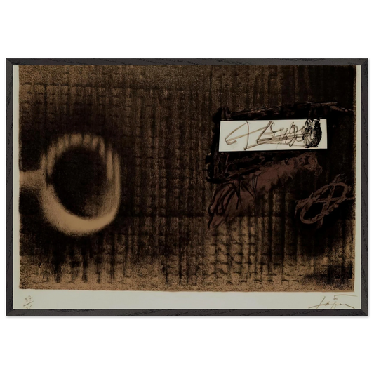 ETIQUETTE 1979 - Antoni Tapies Framed Art Print – Black Wooden Frame - Default Title - -Framed Art Print