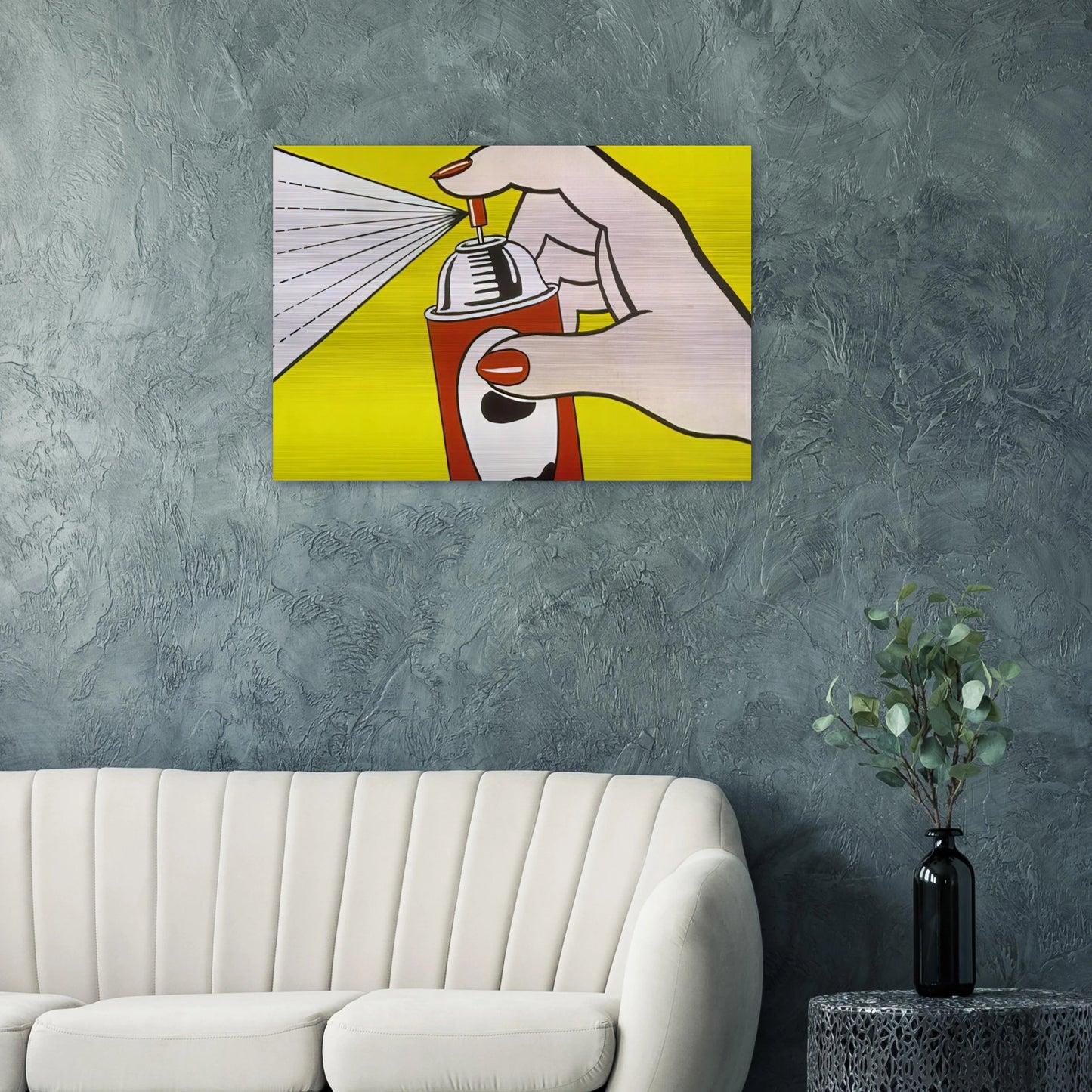 SPRAY 1962 - Roy Lichtenstein Brushed Aluminum Print - 70x100 cm / 28x40 inches | Roy Lichtenstein Aluminum Print | Roy Lichtenstein Prints