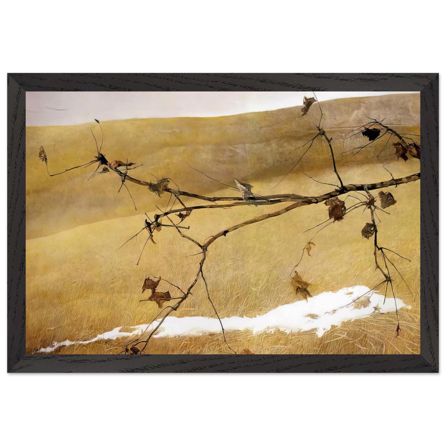 Andrew Wyeth - LONG LIMB Wall Art - 60x80 cm / 24x32 inches - Premium Wooden Framed Poster With Fine Art Paper - Wood frame