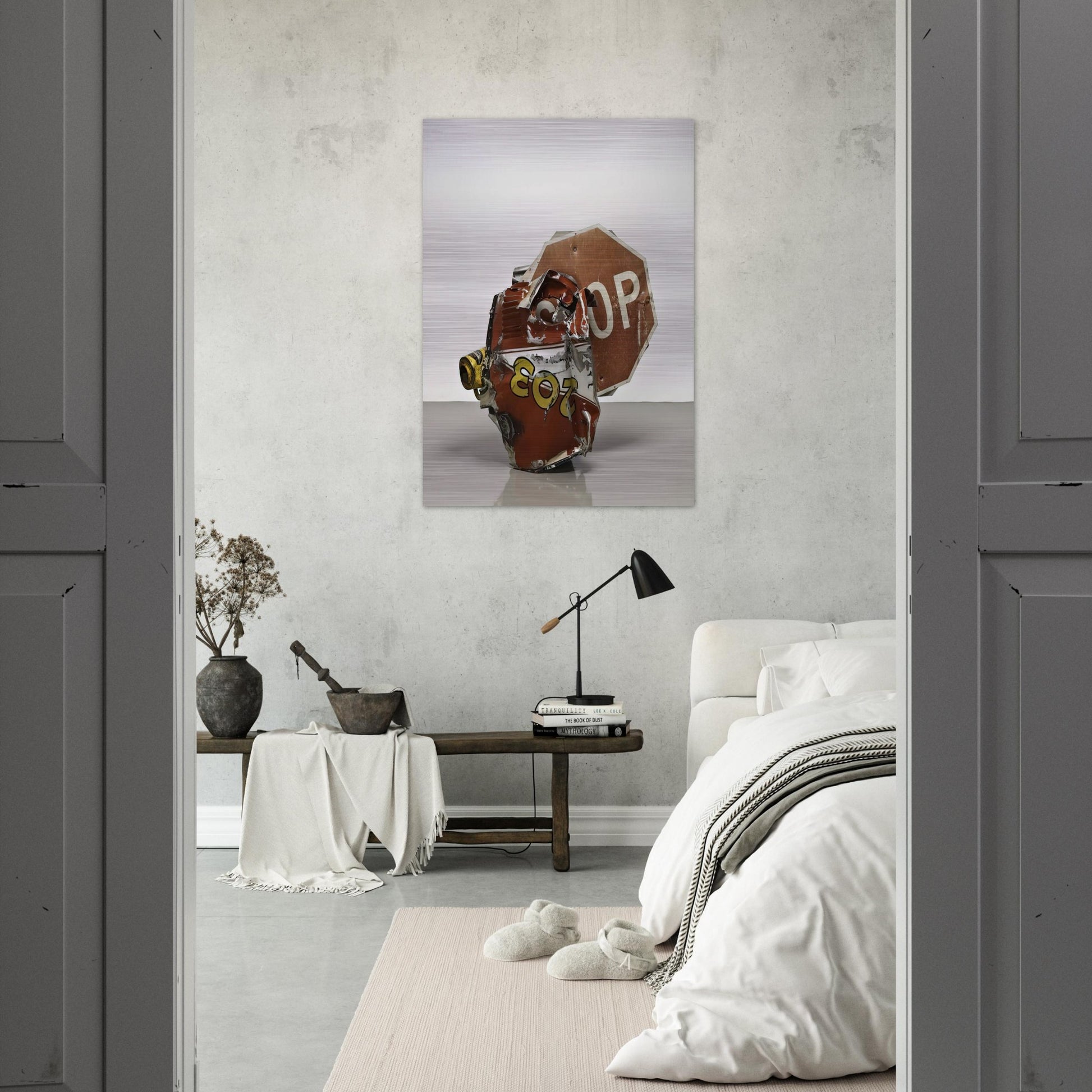 STOP SIDE EARLY WINTER GLUT 1987 - Robert Rauschenberg Brushed Aluminum Print - 70x100 cm / 28x40 inches | Robert Rauschenberg Aluminum Print | Robert Rauschenberg Prints