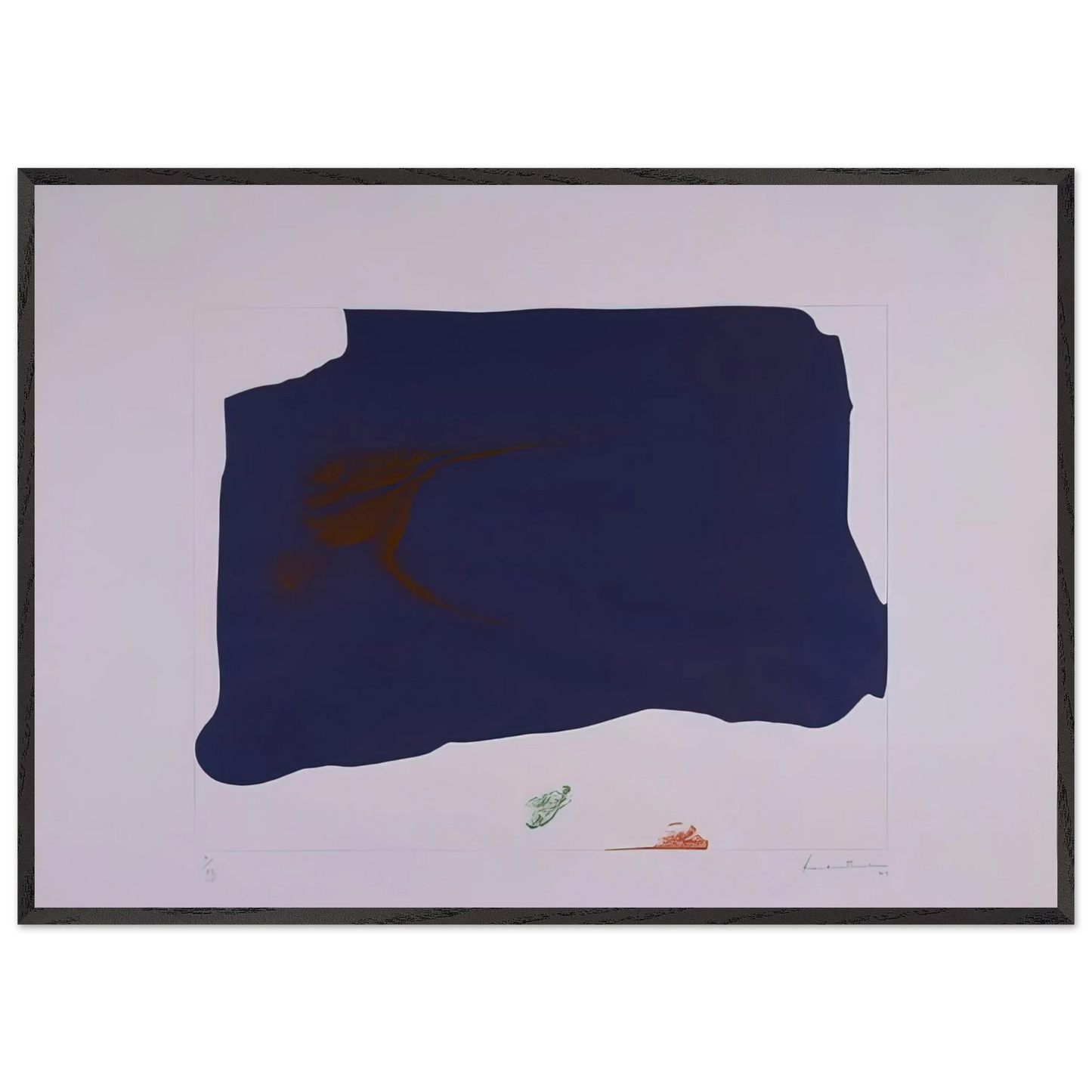 Helen Frankenthaler - Variation II on Mauve Corner - 1969 Wall art - 70x100 cm / 28x40 inches - Premium Wooden Framed Poster With Fine Art Paper - Wood frame