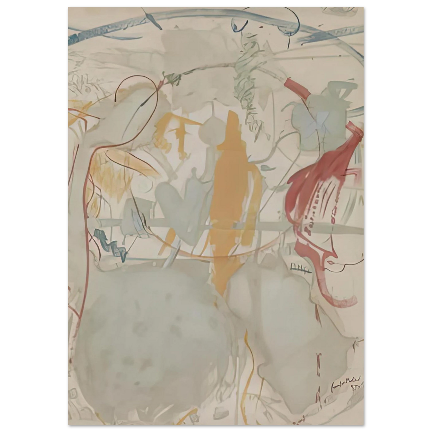 Helen Frankenthaler - Seven Types of Ambiguity, 1957- Wall Art - 21x29.7 cm / 8x12" - Premium Wooden Framed Poster With Fine Art Paper - Black frame