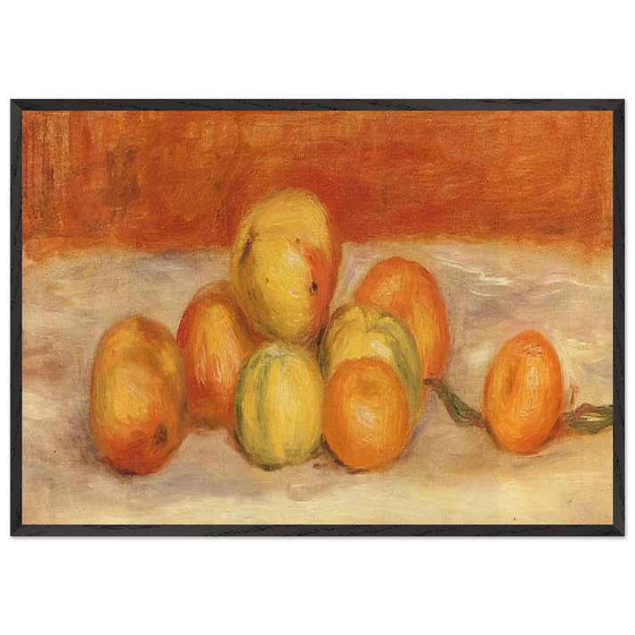 Apples and Manderines - Pierre-Auguste Renoir 70x100 cm / 28x40 inches Framed Art Print – Black Wooden Frame