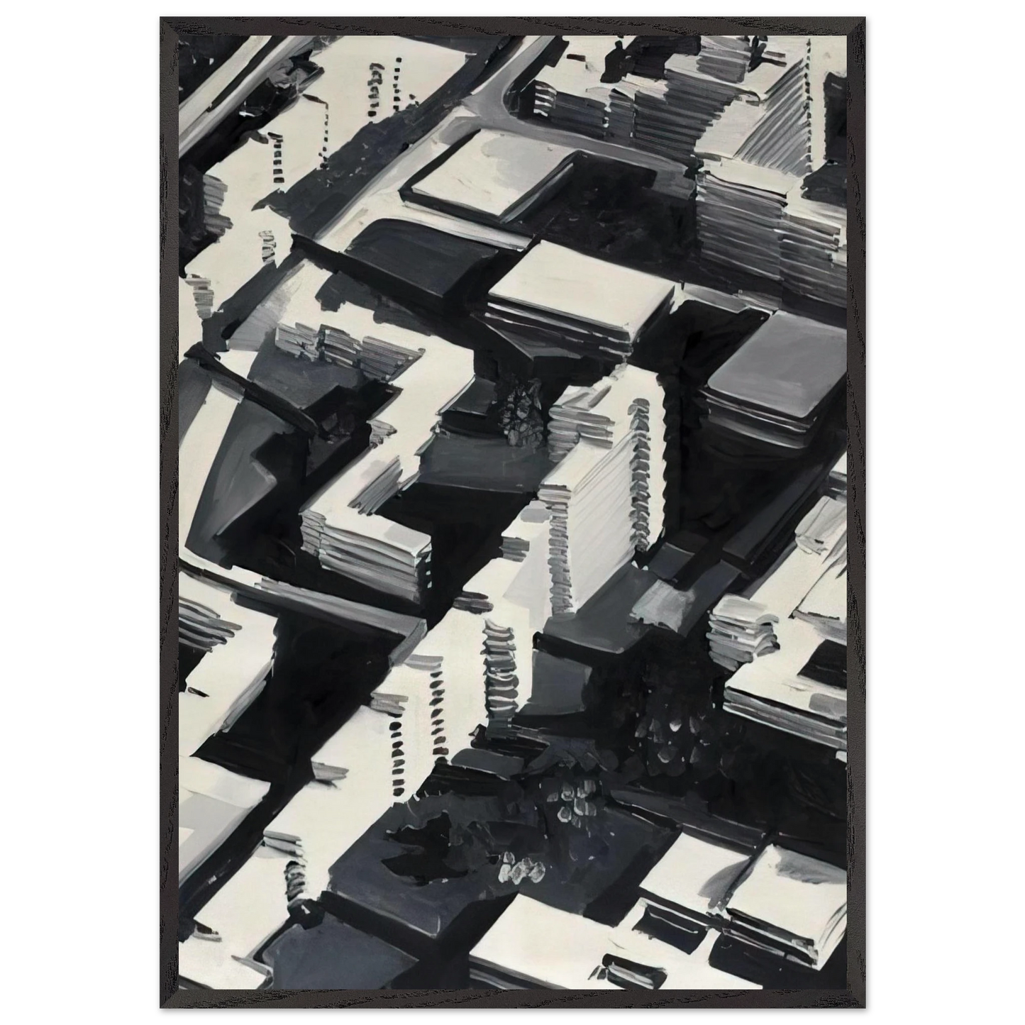 TOWNSCAPE SA 1969 - Gerhard Richter Framed Art Print – Black Wooden Frame - Default Title - -Framed Art Print