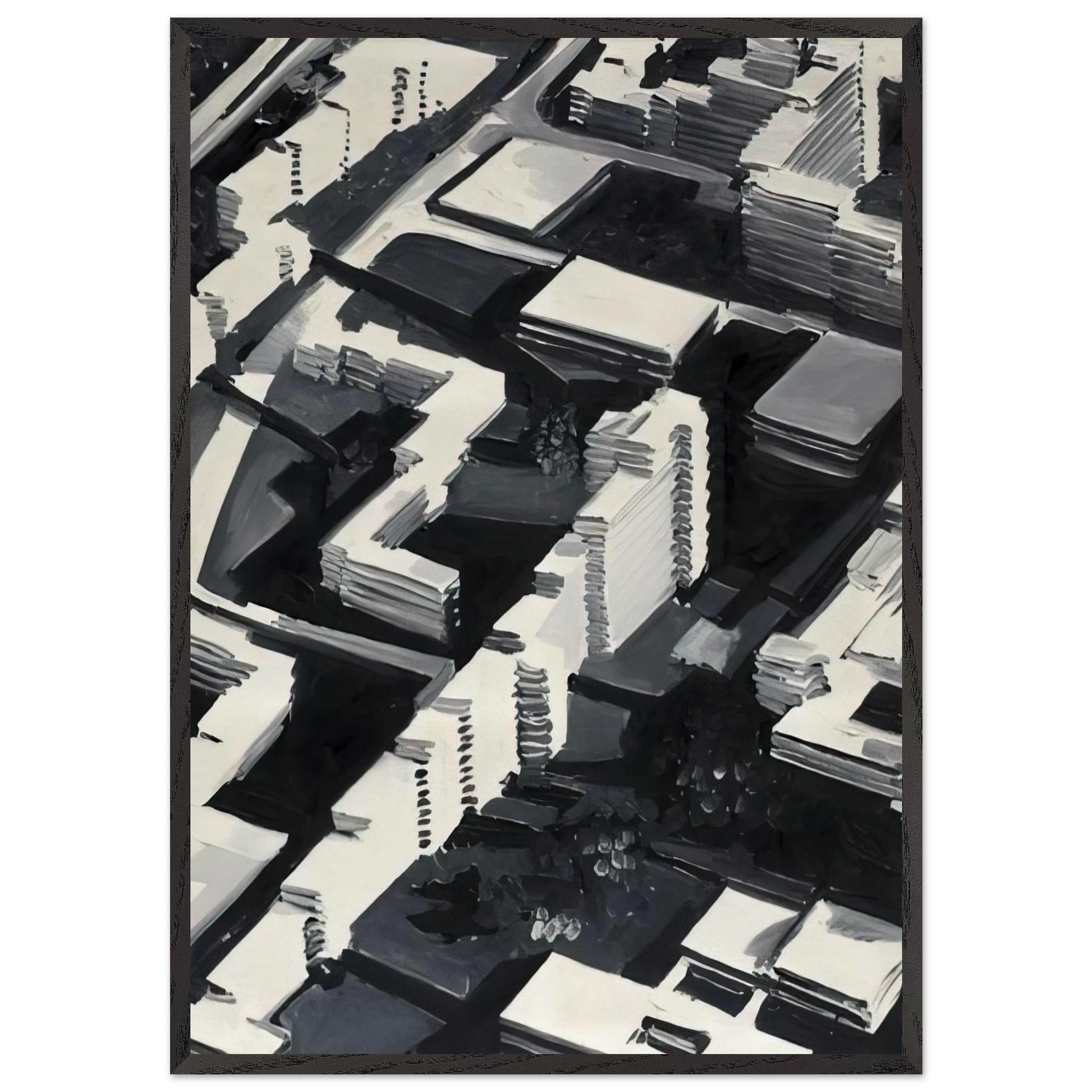 TOWNSCAPE SA 1969 - Gerhard Richter Framed Art Print – Black Wooden Frame - Default Title - -Framed Art Print