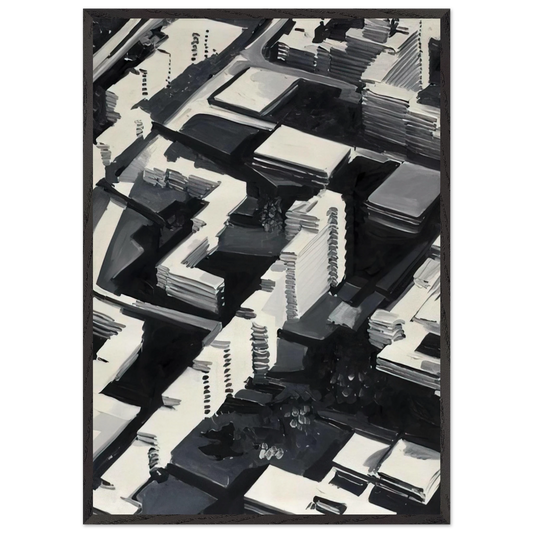 TOWNSCAPE SA 1969 - Gerhard Richter 70x100 cm / 28x40 inches Framed Art Print – Black Wooden Frame