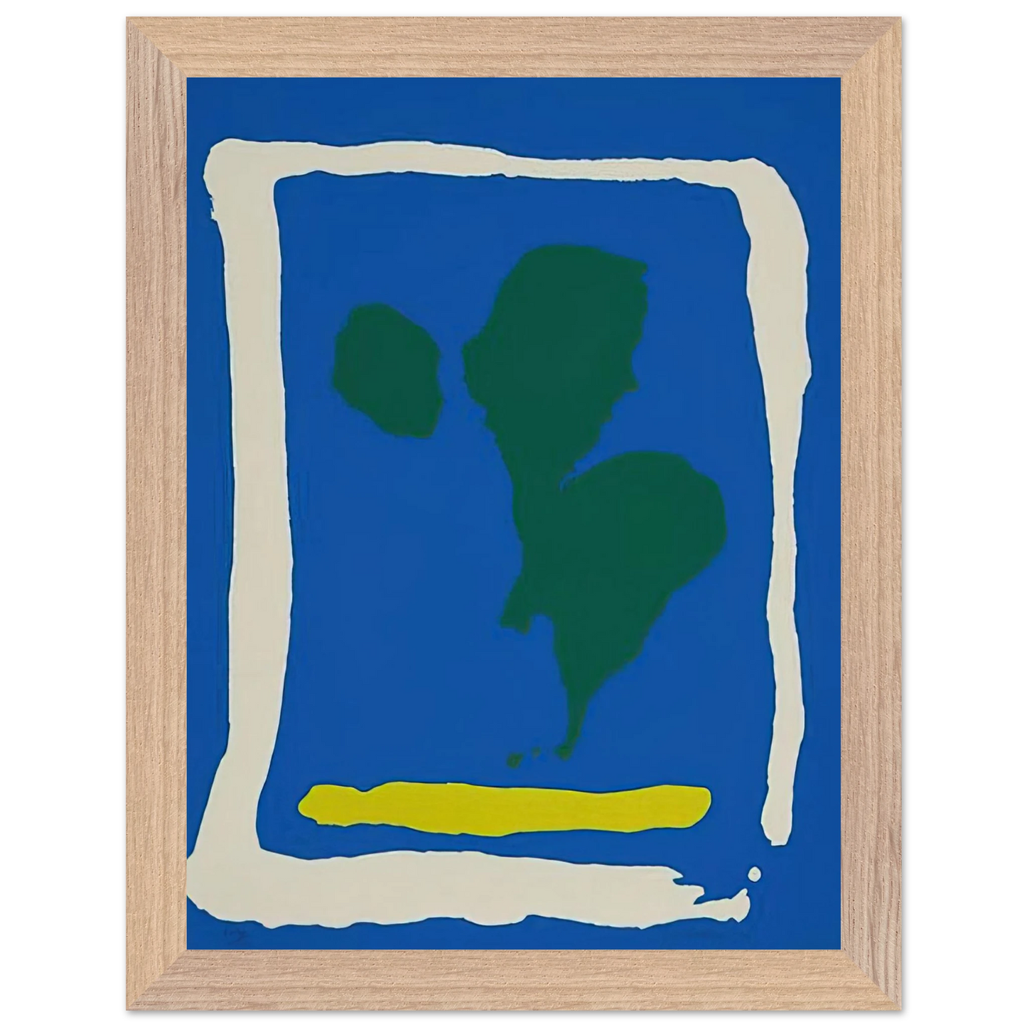 Helen Frankenthaler - Air Frame - 1965 Wall art - 30x30 cm / 12x12 inches - Premium Wooden Framed Poster With Fine Art Paper - White frame