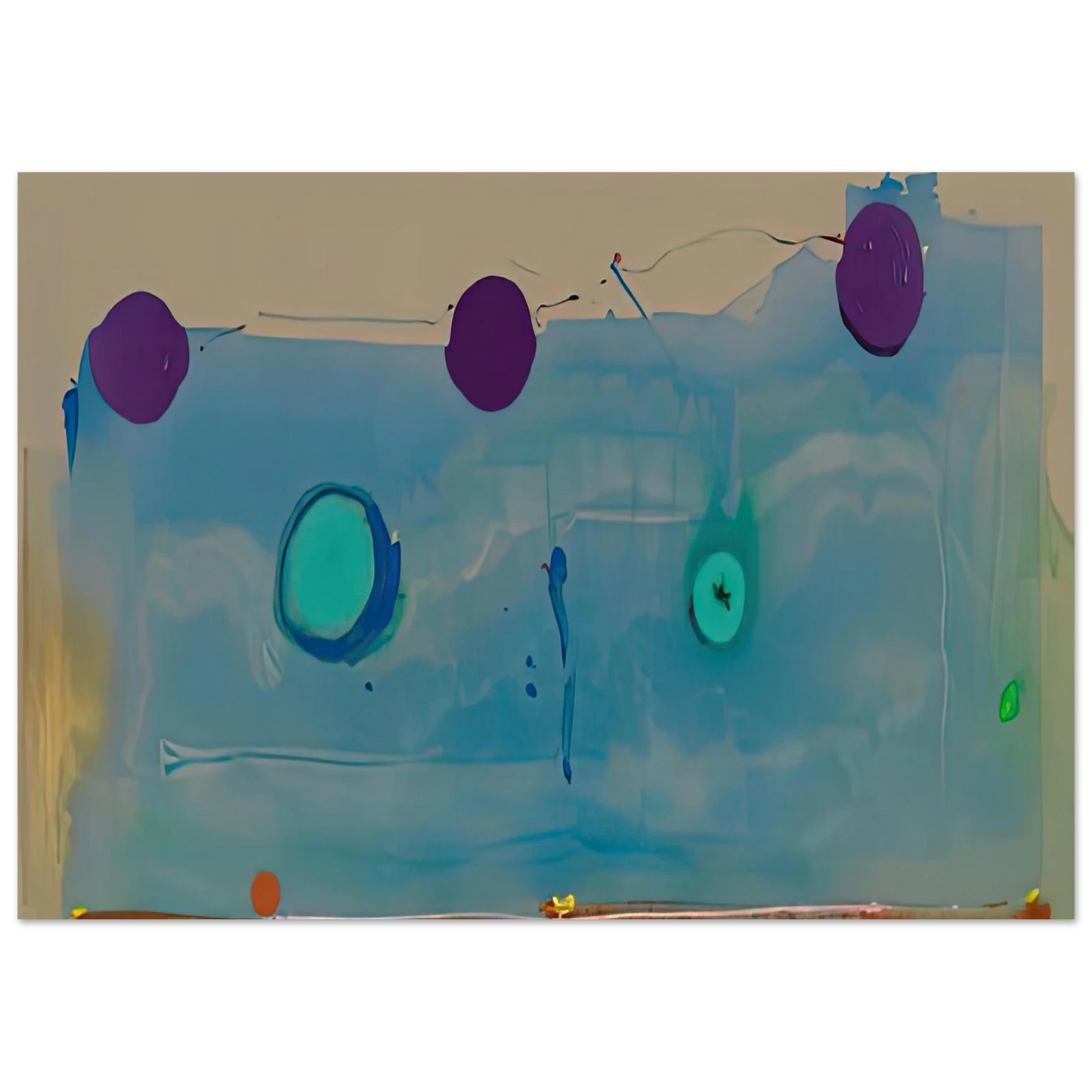 Helen Frankenthaler - Water Shadows, 1988- Wall Art - 30x40 cm / 12x16 inches - Premium Wooden Framed Poster With Fine Art Paper - White frame
