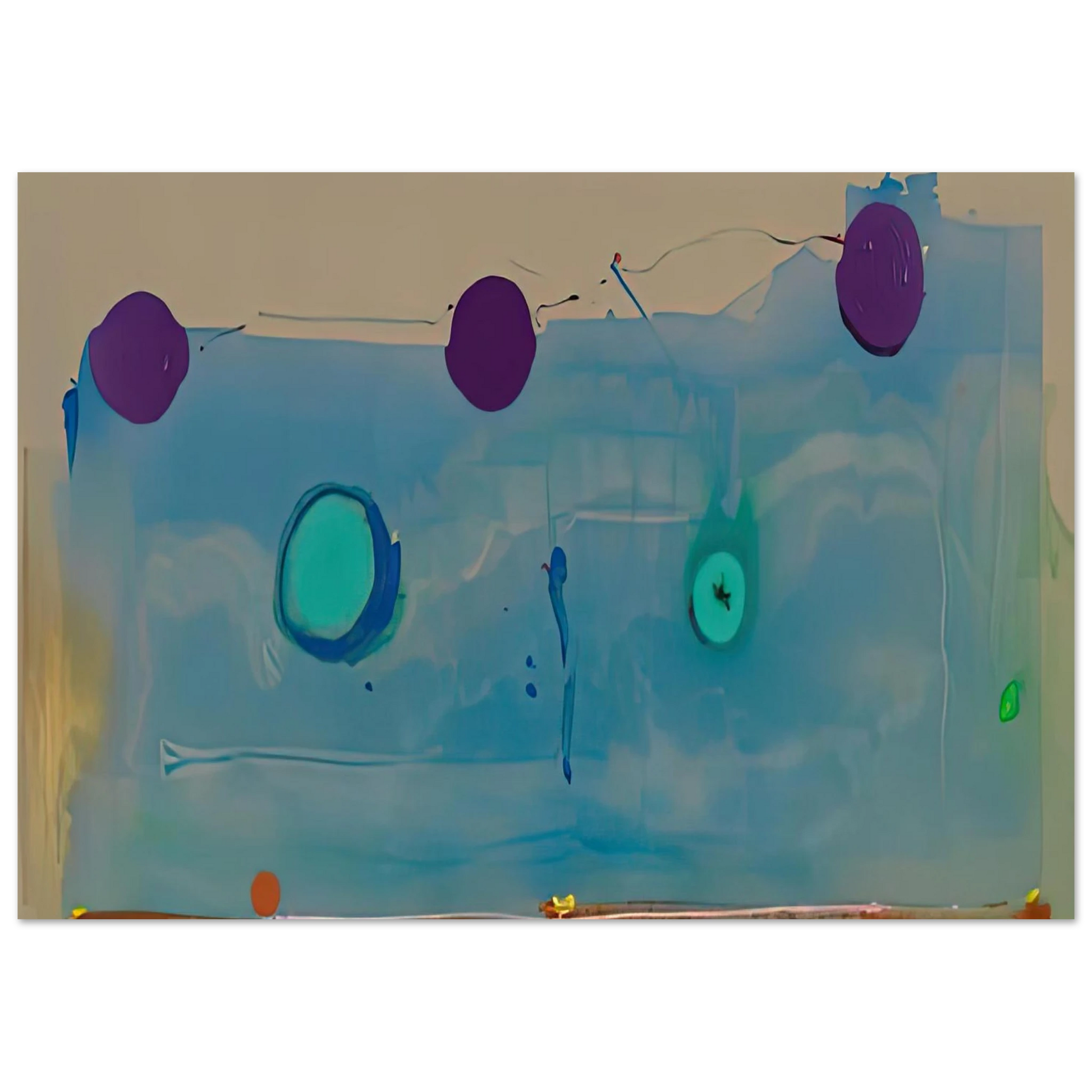 Helen Frankenthaler - Water Shadows, 1988- Wall Art - 30x40 cm / 12x16 inches - Premium Wooden Framed Poster With Fine Art Paper - White frame