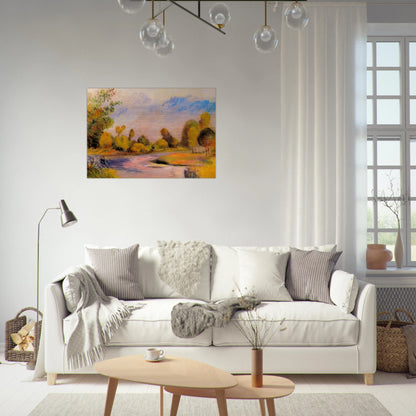 Banks of a River - Pierre-Auguste Renoir Brushed Aluminum Print - 70x100 cm / 28x40 inches | Pierre-Auguste Renoir Aluminum Print | Pierre-Auguste Renoir Prints