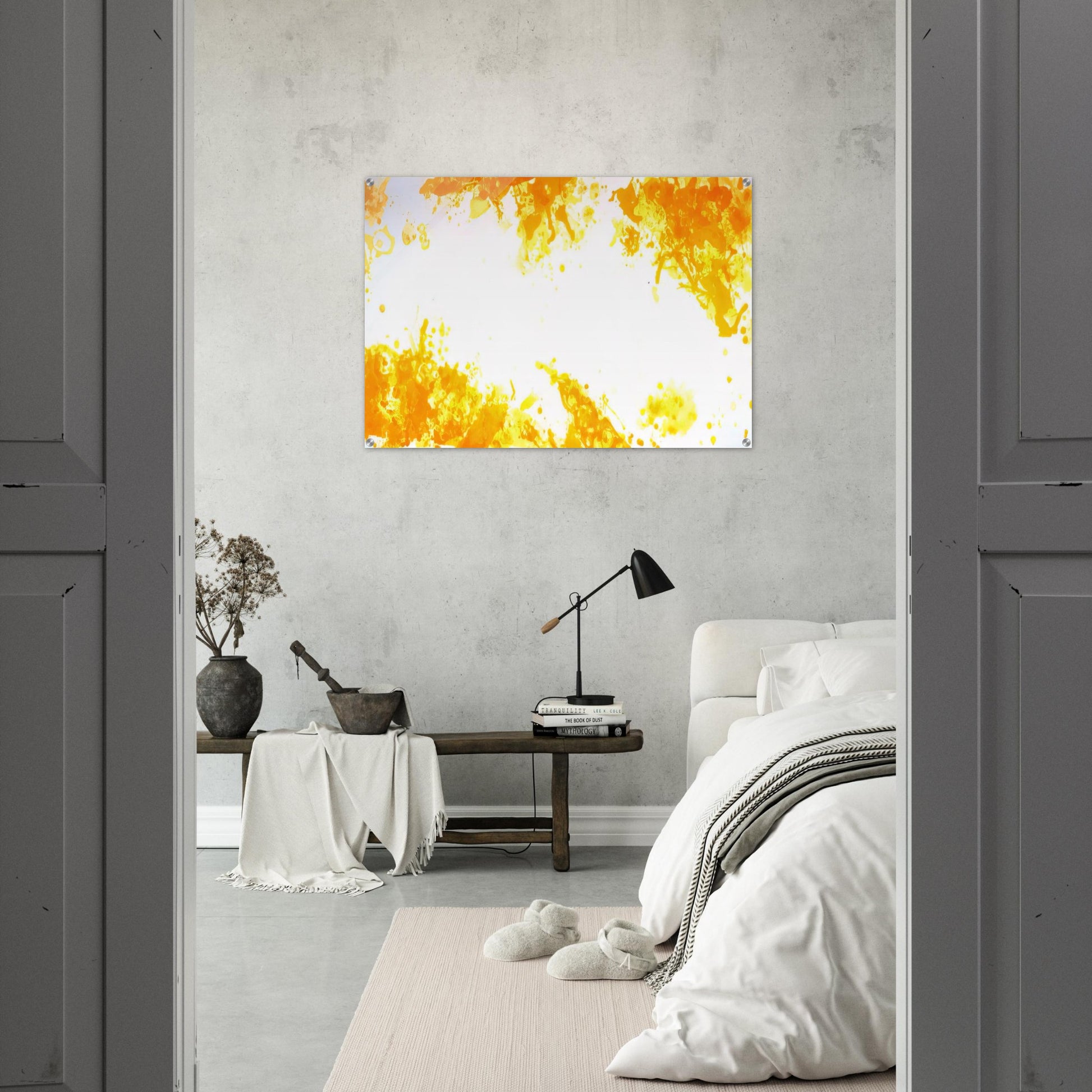 Spleen  Yellow  - Sam Francis Acrylic Print - 70x100 cm / 28x40″ inches | Sam Francis Wall Art | Sam Francis Prints