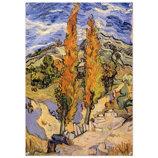 Two Poplars on a Hill - Vincent van Gogh Acrylic Print - 70x100 cm / 28x40″ inches