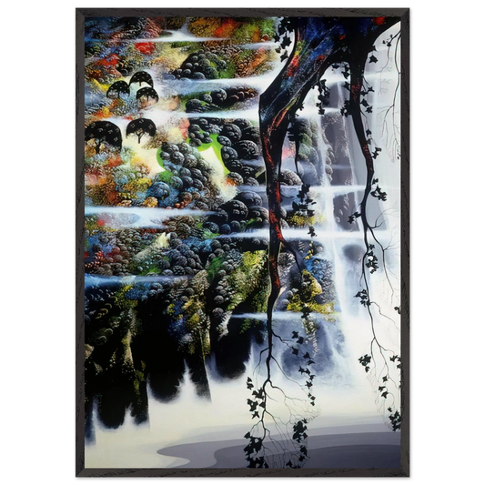 Seaside Wilderness - Eyvind Earle Framed Art Print – Black Wooden Frame - Default Title - -Framed Art Print