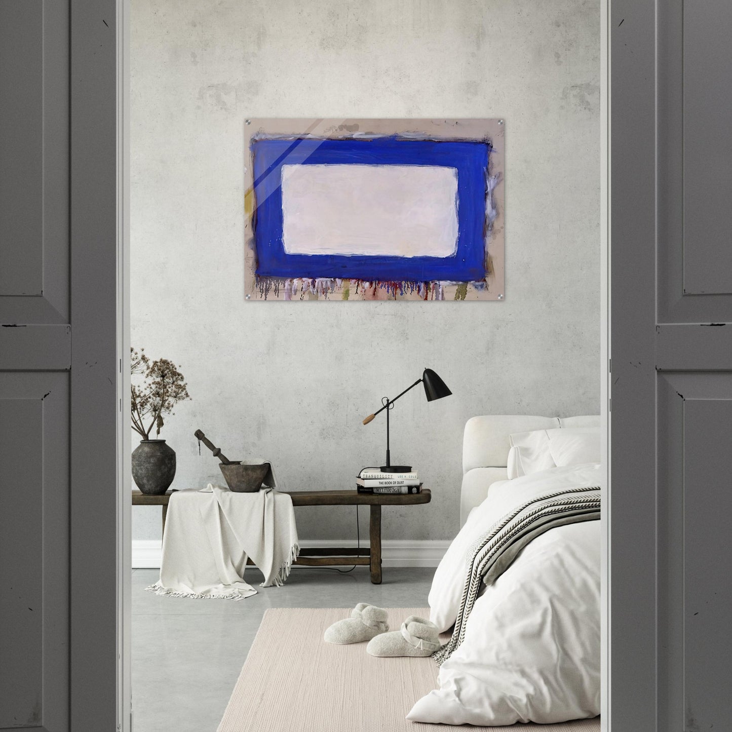 Blue Rectangle II - 1958 - Gene Davis Acrylic Print - 70x100 cm / 28x40″ inches | Gene Davis Wall Art | Gene Davis Prints