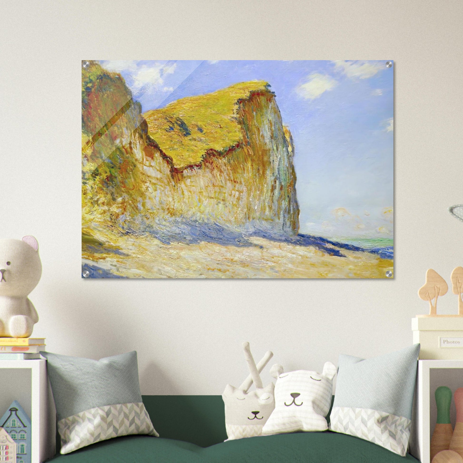 Cliffs near Pourville - claude monet Acrylic Print - 70x100 cm / 28x40″ inches
