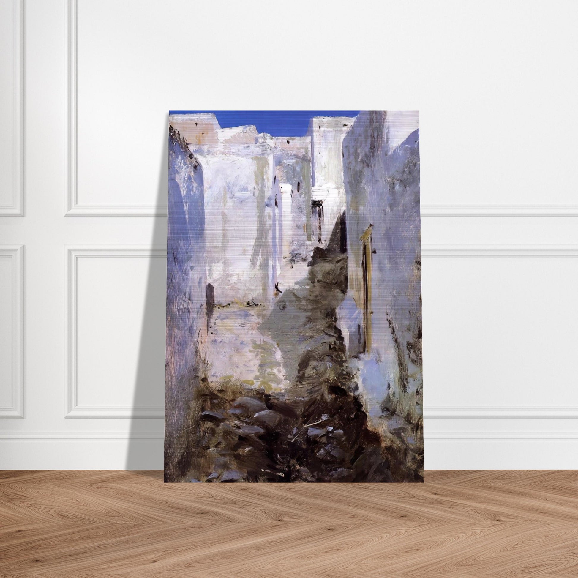 A Street in Algiers - John Singer Sargent Brushed Aluminum Print - 70x100 cm / 28x40 inches | John Singer Sargent Aluminum Print | John Singer Sargent Prints