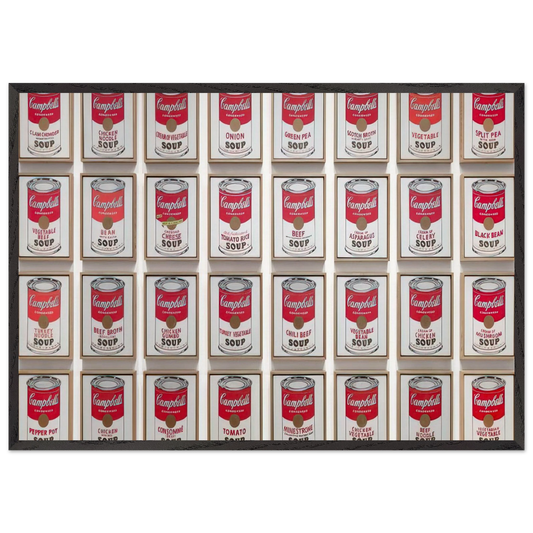 Campbells Soup Cans - Andy Warhol Framed Art Print – Black Wooden Frame - Default Title - -Framed Art Print