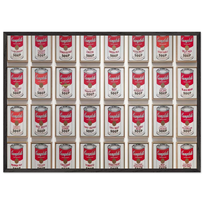 Campbells Soup Cans - Andy Warhol 70x100 cm / 28x40 inches Framed Art Print – Black Wooden Frame
