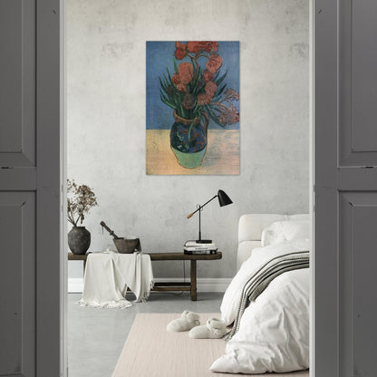 Still Life Vase with Oleanders - Vincent van Gogh Brushed Aluminum Print - 70x100 cm / 28x40 inches | Vincent van Gogh Aluminum Print | Vincent van Gogh Prints