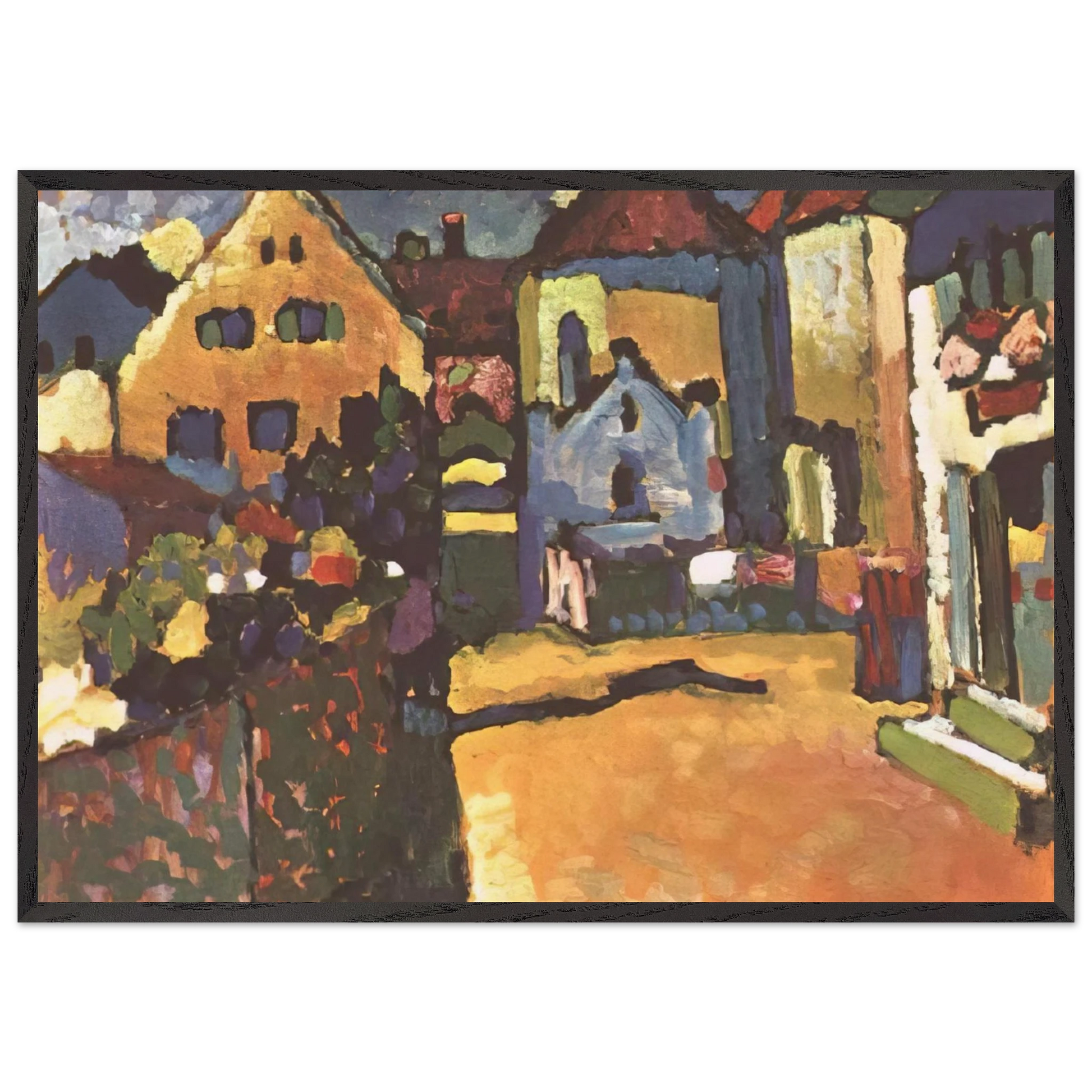 GRUNGASSE IN MURNAU 1909 - Wassily Kandinsky Framed Art Print – Black Wooden Frame - Default Title - -Framed Art Print