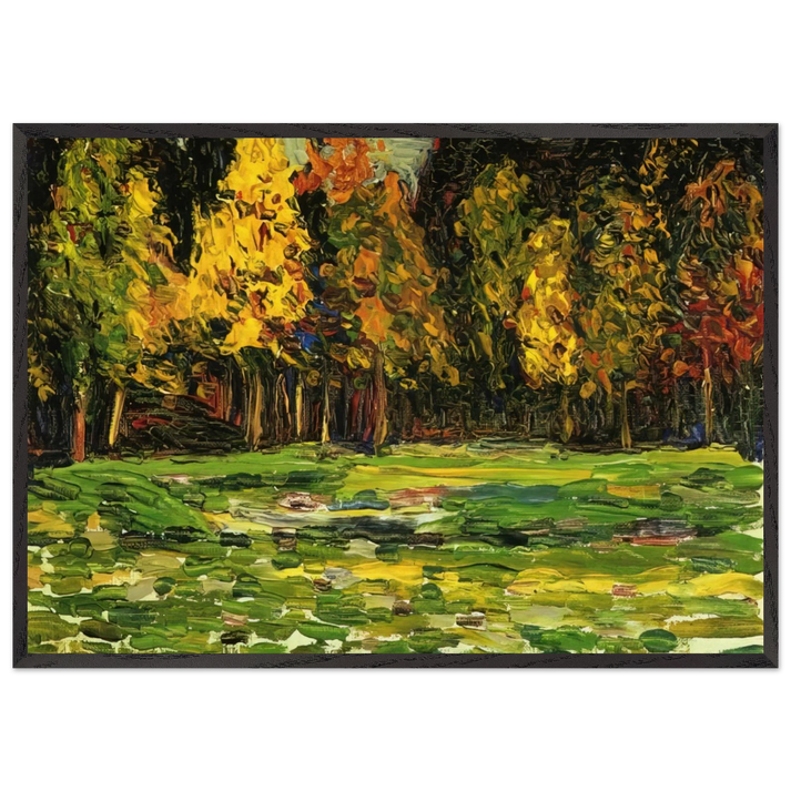 FOREST EDGE - Wassily Kandinsky 70x100 cm / 28x40 inches Framed Art Print – Black Wooden Frame