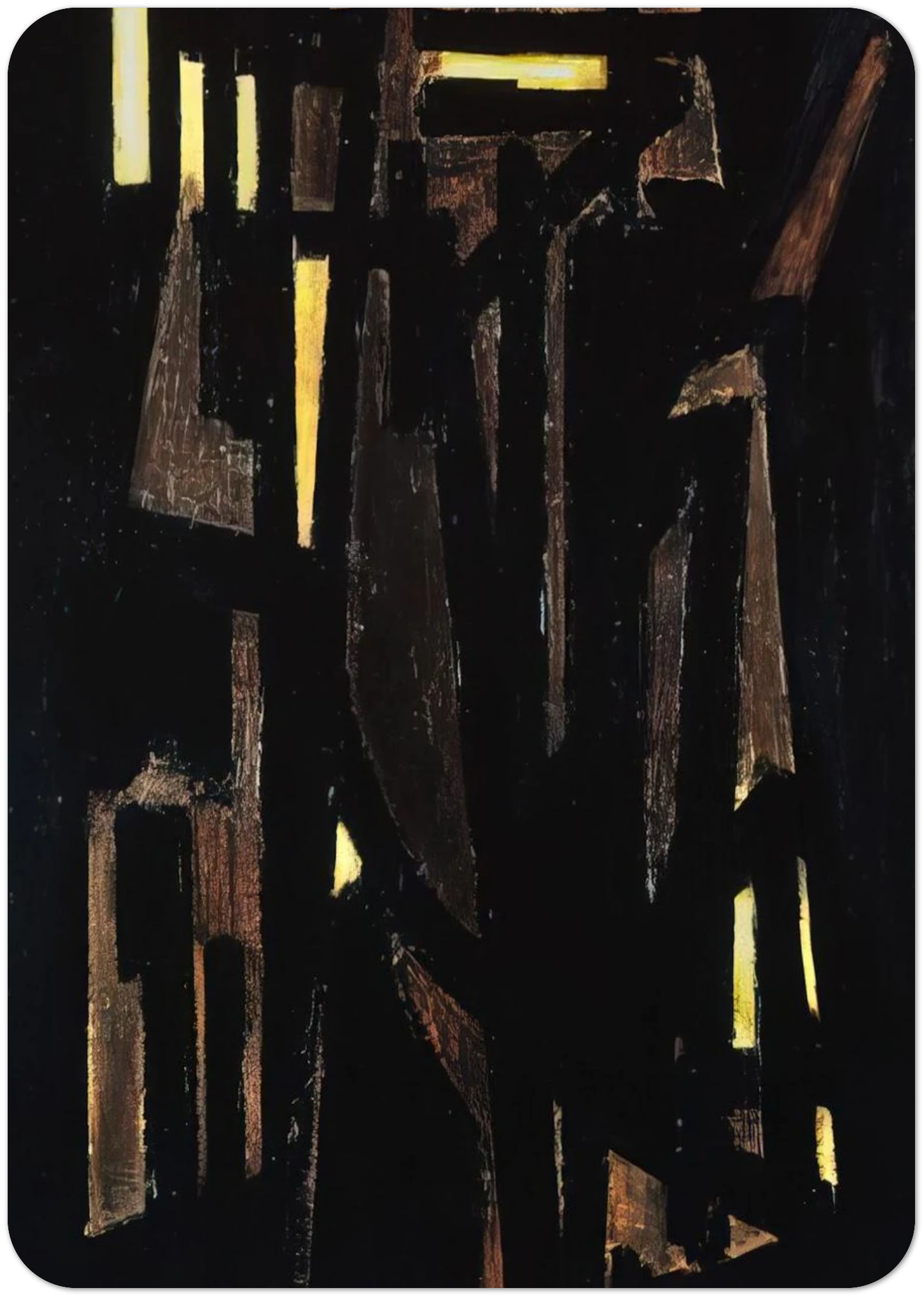 Peinture 146 x 114 cm, 1950 - 1950 By Pierre Soulages Pack of 10 Post Cards | Pierre Soulages Post Cards | A6 (10.5 x 14.8 cm) - 4.1 x 5.8 inches