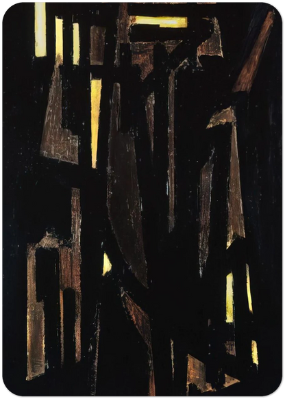 Peinture 146 x 114 cm, 1950 - 1950 By Pierre Soulages Pack of 10 Post Cards | Pierre Soulages Post Cards | A6 (10.5 x 14.8 cm) - 4.1 x 5.8 inches