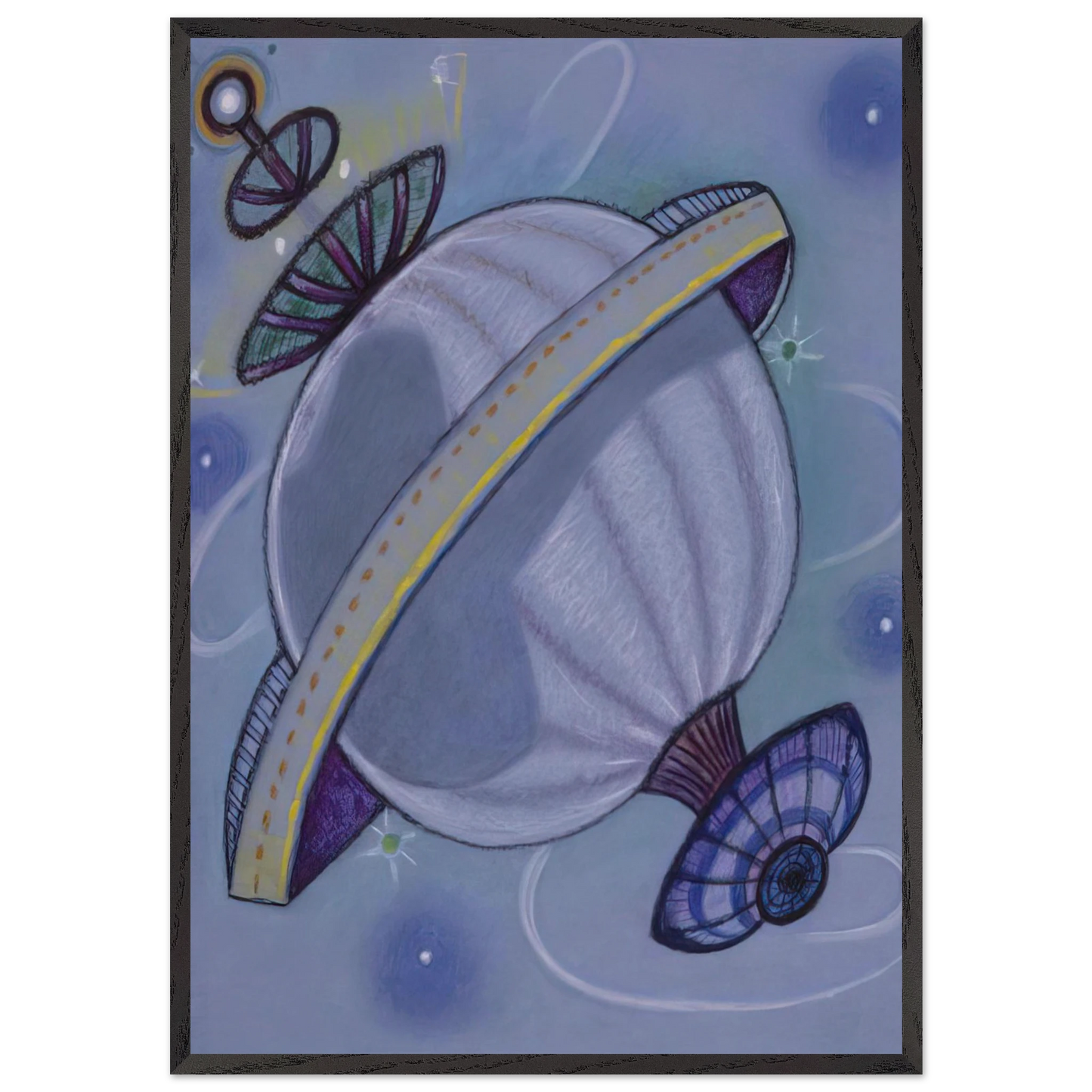 Viajeros Del Eter - 1988 - Maruja Mallo Framed Art Print – Black Wooden Frame - Default Title - -Framed Art Print