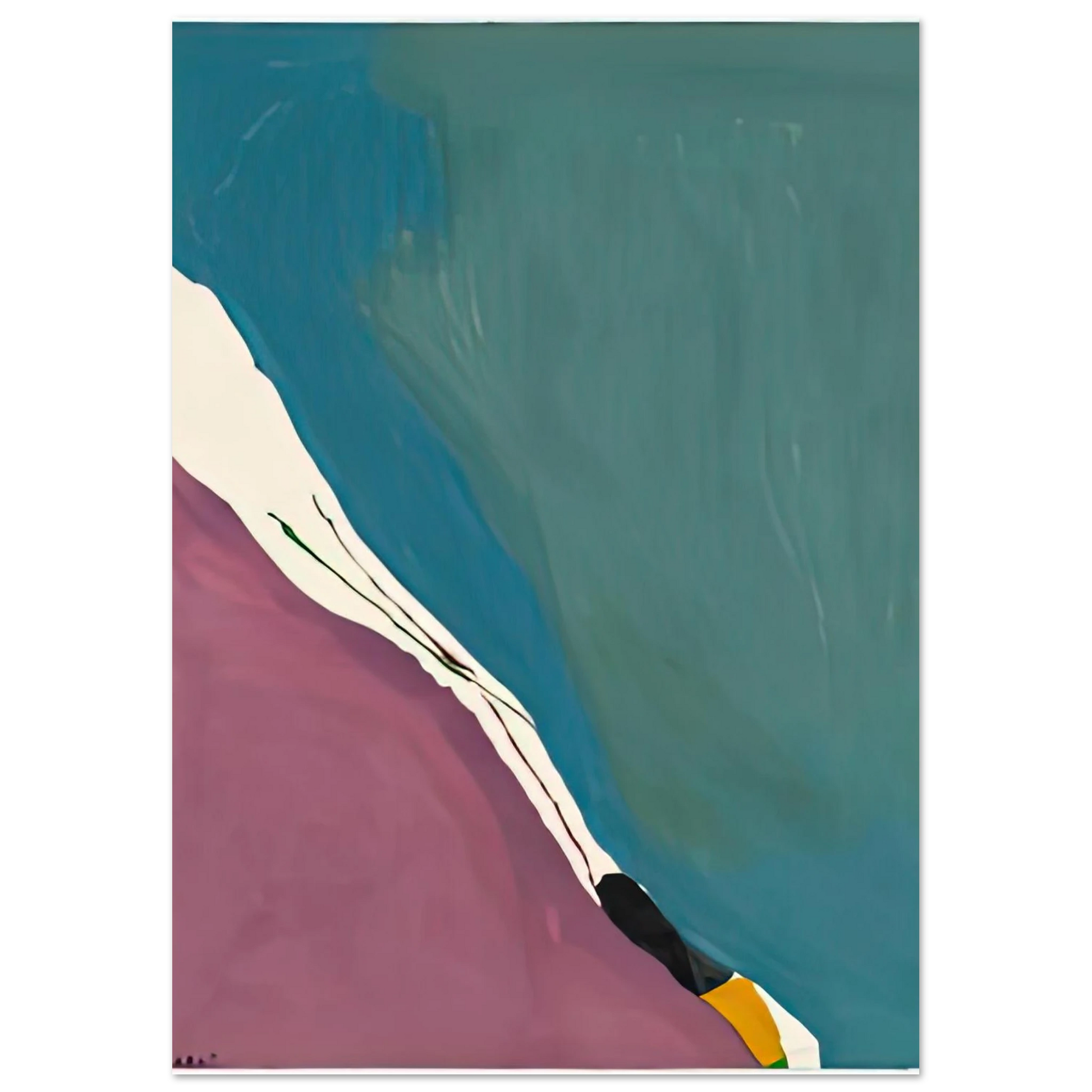 Helen Frankenthaler - Red Travels, 1971- Wall Art - 60x80 cm / 24x32 inches - Premium Wooden Framed Poster With Fine Art Paper - Black frame