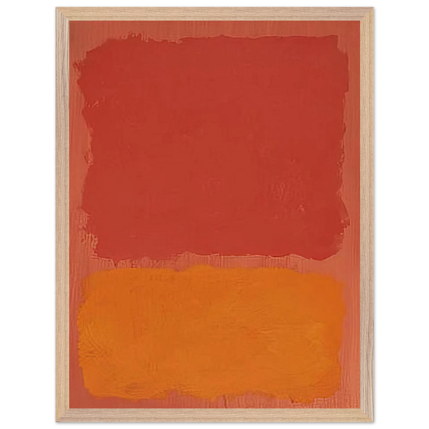 Mark Rothko - Untitled Red and Orange on Salmon - 1969 Wall Art - 21x29.7 cm / 8x12" - Premium Wooden Framed Poster With Fine Art Paper - Wood frame