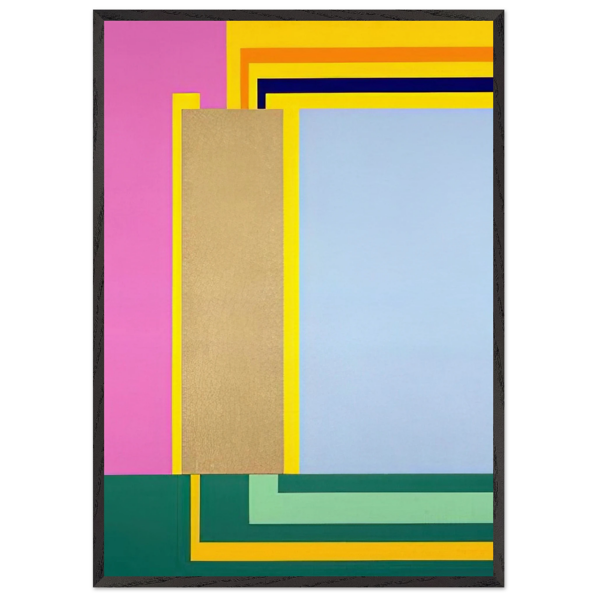 Bubble - 1998 - Peter Halley Framed Art Print – Black Wooden Frame - Default Title - -Framed Art Print