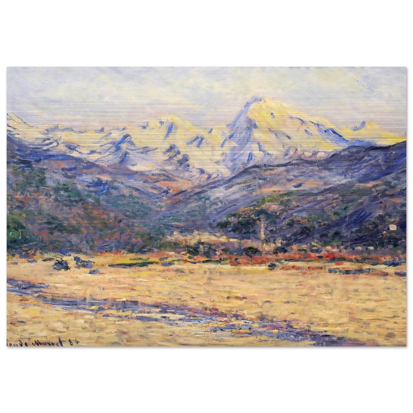 The Valley of the Nervia - claude monet Brushed Aluminum Print - 70x100 cm / 28x40 inches | claude monet Aluminum Print | claude monet Prints