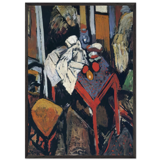 STILL LIFE ON THE RED TABLE 1904 - Andre Derain Framed Art Print – Black Wooden Frame - Default Title - -Framed Art Print